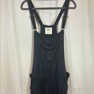 Black Overalls with Front Pocket